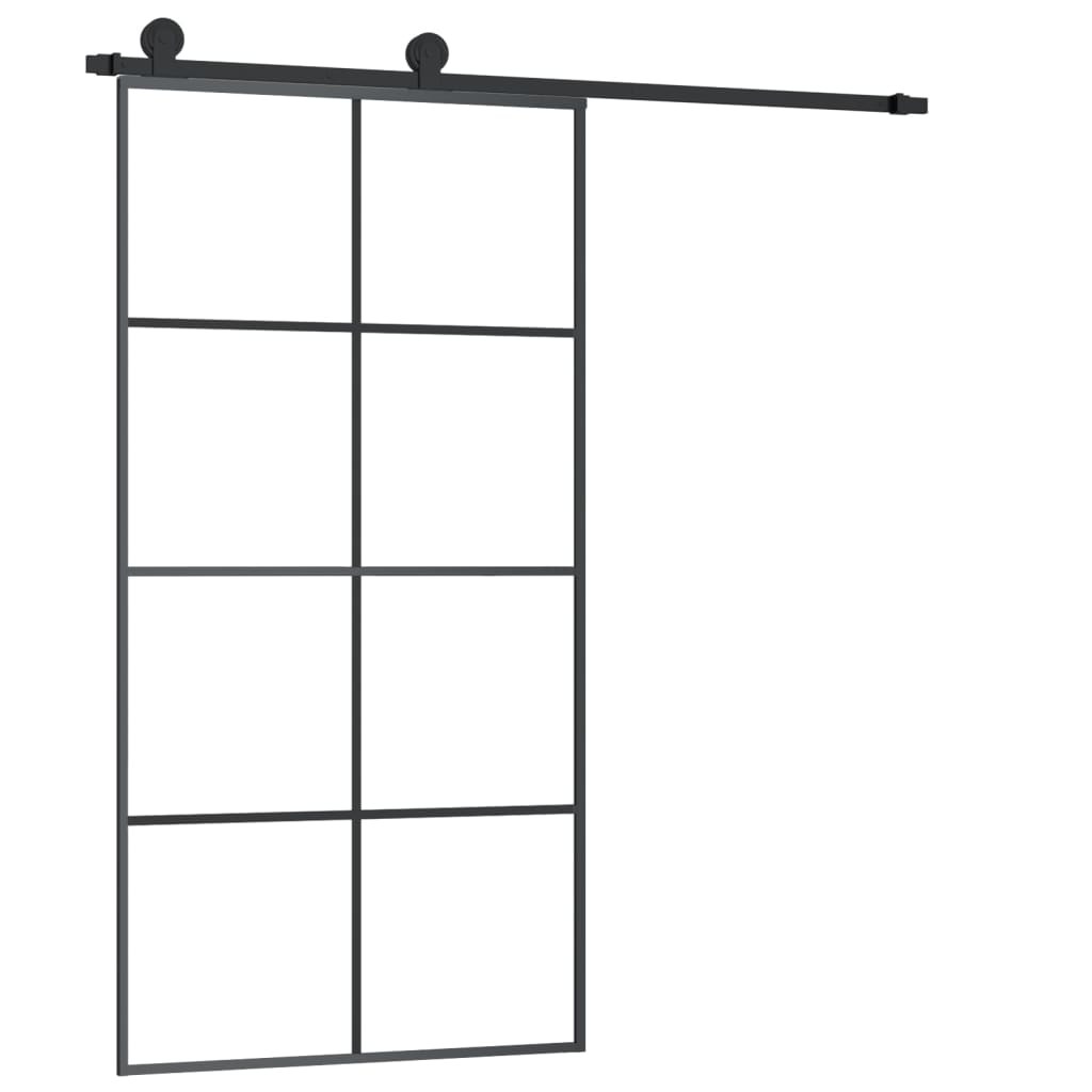 vidaXL Sliding Door with Hardware Set 102,5x205 cm ESG Glass&Aluminium