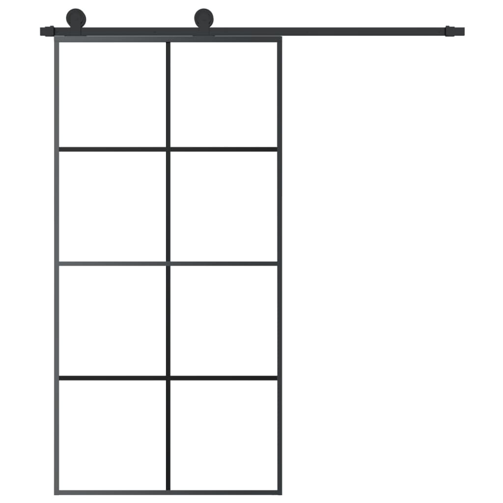 vidaXL Sliding Door with Hardware Set 102,5x205 cm ESG Glass&Aluminium