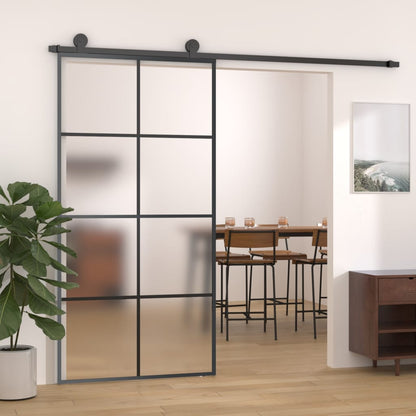 vidaXL Sliding Door with Hardware Set 102,5x205 cm ESG Glass&Aluminium