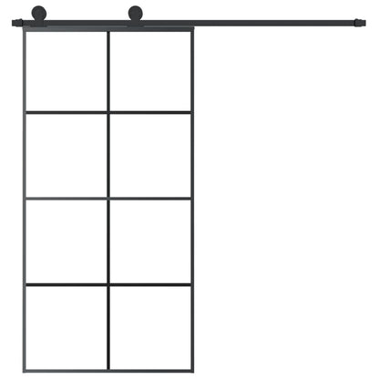 vidaXL Sliding Door with Hardware Set 102,5x205 cm ESG Glass&Aluminium