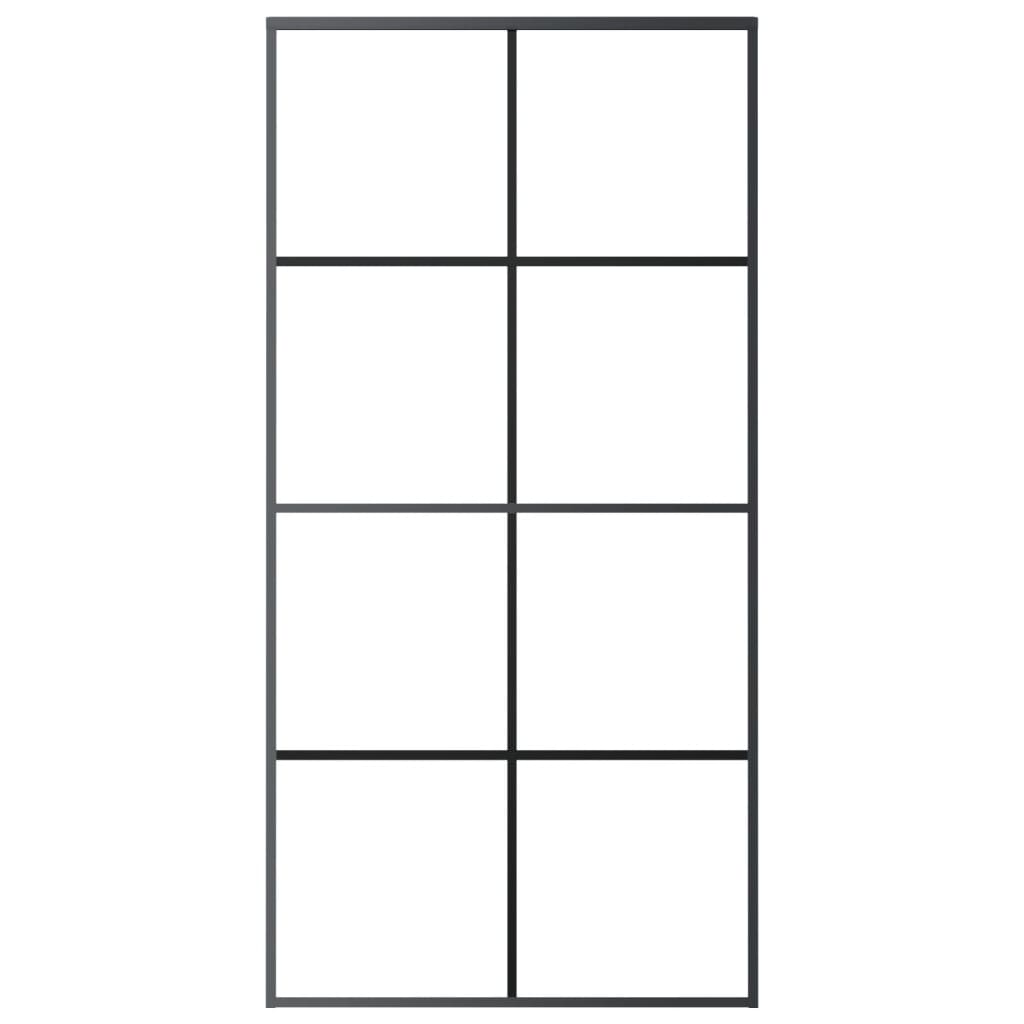 vidaXL Sliding Door with Hardware Set 102,5x205 cm ESG Glass&Aluminium