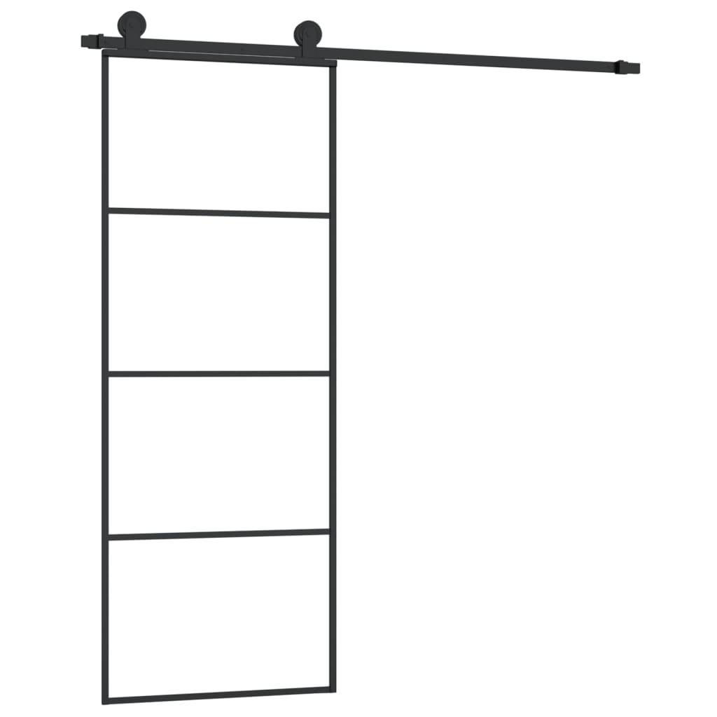 vidaXL Sliding Door with Hardware Set 76x205 cm ESG Glass&Aluminium