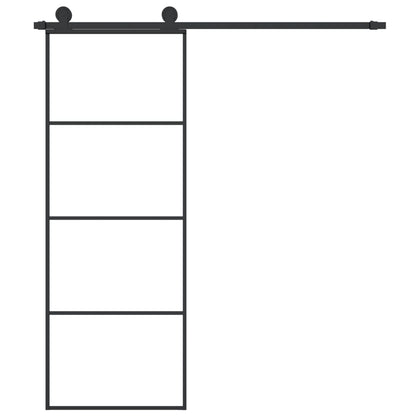 vidaXL Sliding Door with Hardware Set 76x205 cm ESG Glass&Aluminium