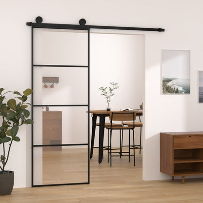 vidaXL Sliding Door with Hardware Set 76x205 cm ESG Glass&Aluminium