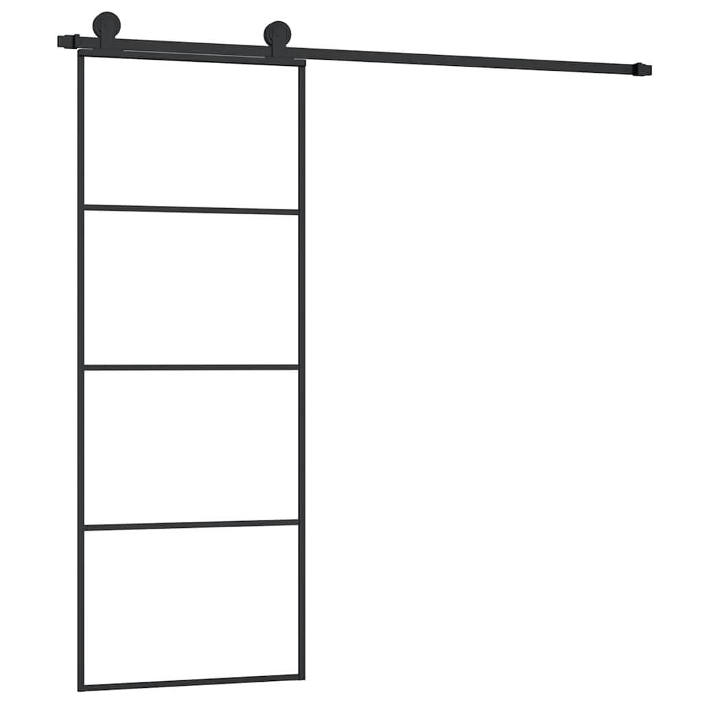 vidaXL Sliding Door with Hardware Set 76x205 cm ESG Glass&Aluminium