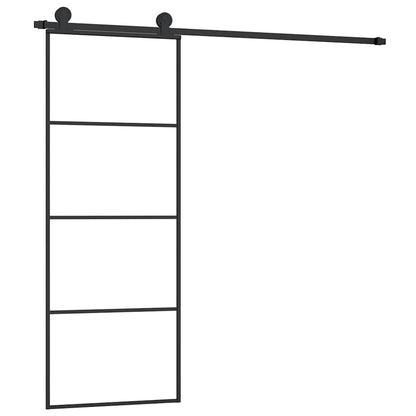 vidaXL Sliding Door with Hardware Set 76x205 cm ESG Glass&Aluminium