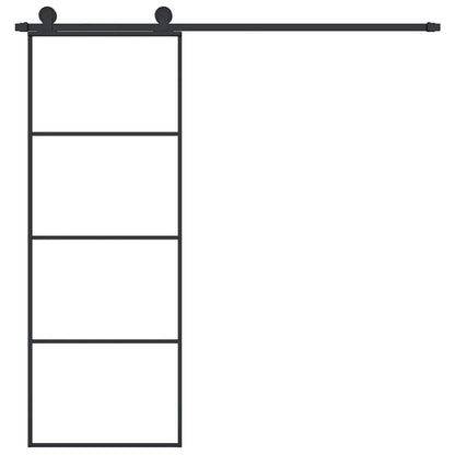 vidaXL Sliding Door with Hardware Set 76x205 cm ESG Glass&Aluminium