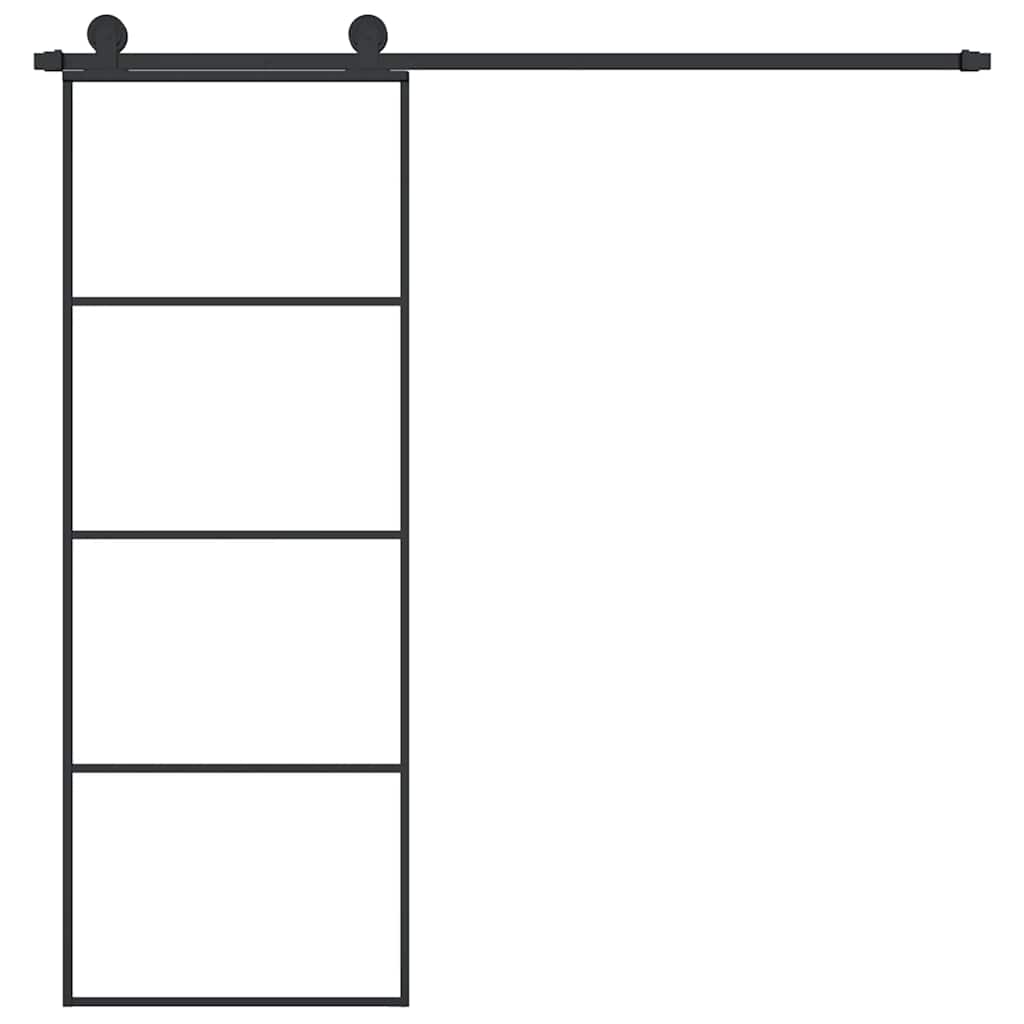 vidaXL Sliding Door with Hardware Set 76x205 cm ESG Glass&Aluminium