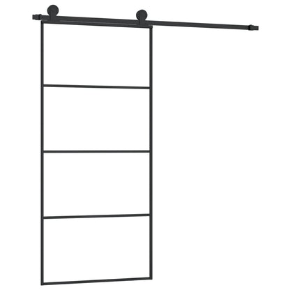 vidaXL Sliding Door with Hardware Set 90x205 cm ESG Glass&Aluminium