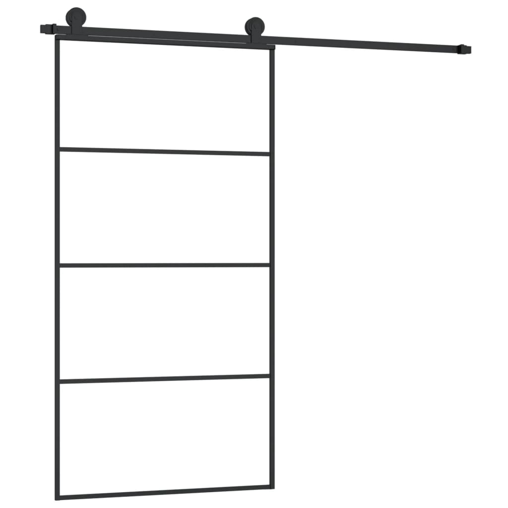 vidaXL Sliding Door with Hardware Set 102.5x205 cm ESG Glass&Aluminium