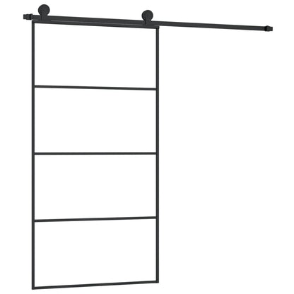 vidaXL Sliding Door with Hardware Set 102.5x205 cm ESG Glass&Aluminium