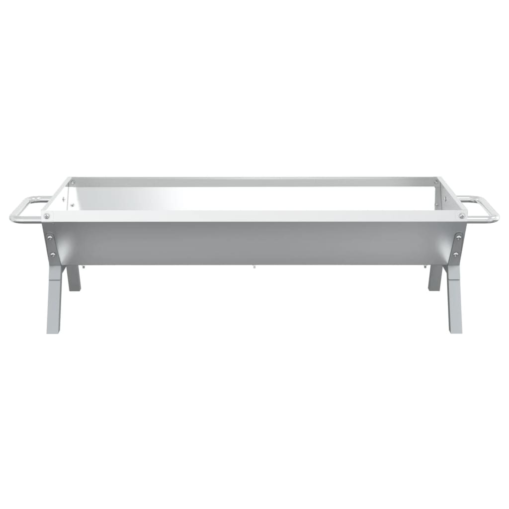 vidaXL BBQ Tray Silver 118x42x30.5 cm Stainless Steel