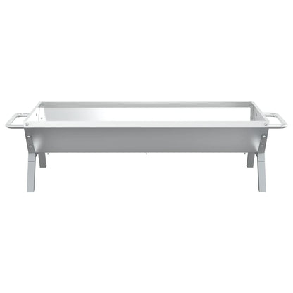 vidaXL BBQ Tray Silver 118x42x30.5 cm Stainless Steel