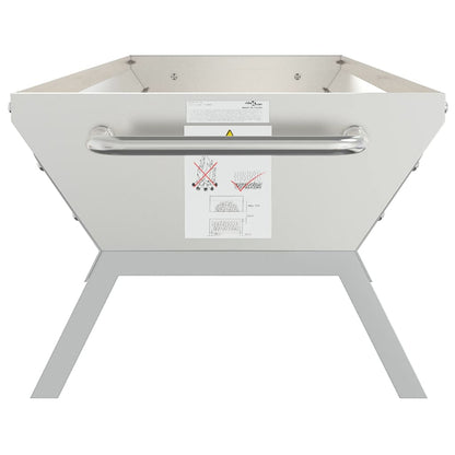 vidaXL BBQ Tray Silver 118x42x30.5 cm Stainless Steel