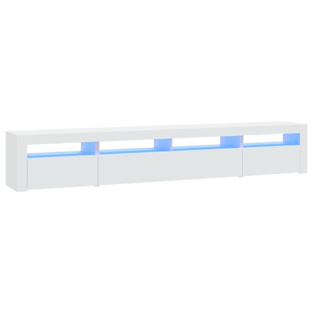 vidaXL TV Cabinet with LED Lights White 240x35x40 cm