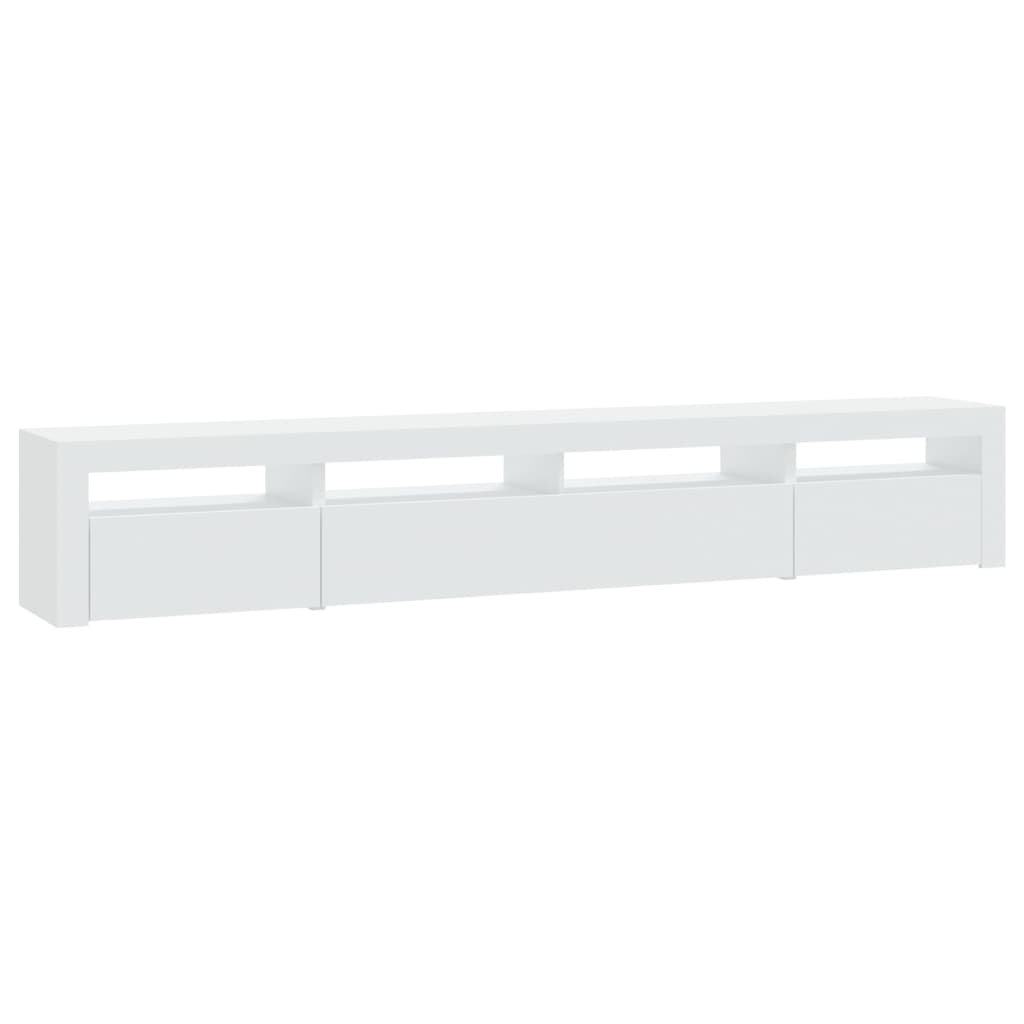 vidaXL TV Cabinet with LED Lights White 240x35x40 cm