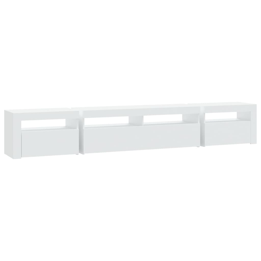 vidaXL TV Cabinet with LED Lights White 240x35x40 cm