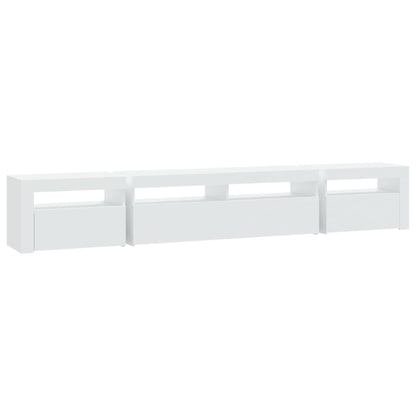 vidaXL TV Cabinet with LED Lights White 240x35x40 cm