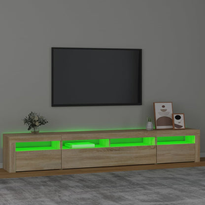 vidaXL TV Cabinet with LED Lights Sonoma Oak 240x35x40 cm
