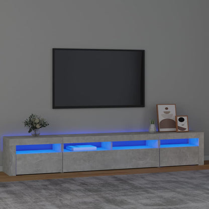 vidaXL TV Cabinet with LED Lights Concrete Grey 240x35x40 cm