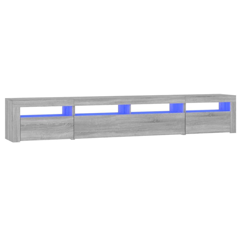 vidaXL TV Cabinet with LED Lights Grey Sonoma 240x35x40 cm