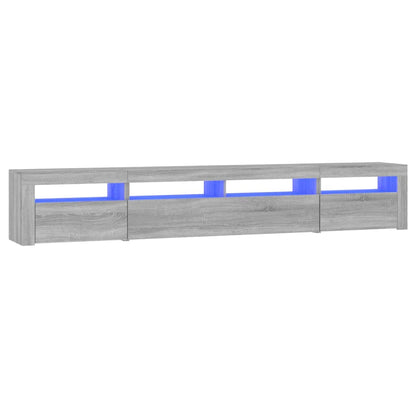 vidaXL TV Cabinet with LED Lights Grey Sonoma 240x35x40 cm