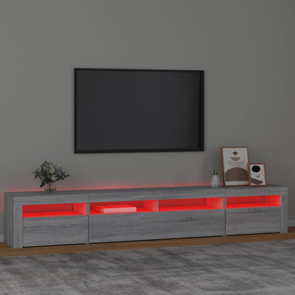 vidaXL TV Cabinet with LED Lights Grey Sonoma 240x35x40 cm