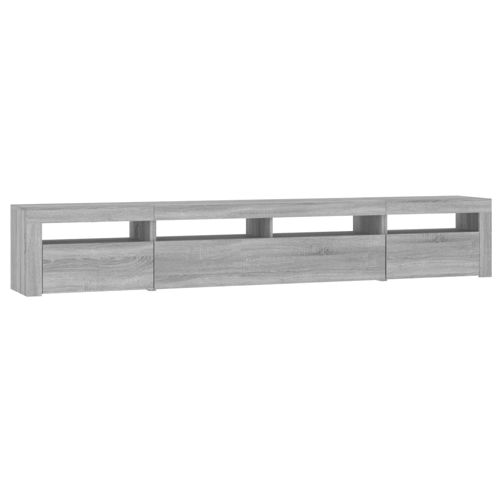 vidaXL TV Cabinet with LED Lights Grey Sonoma 240x35x40 cm