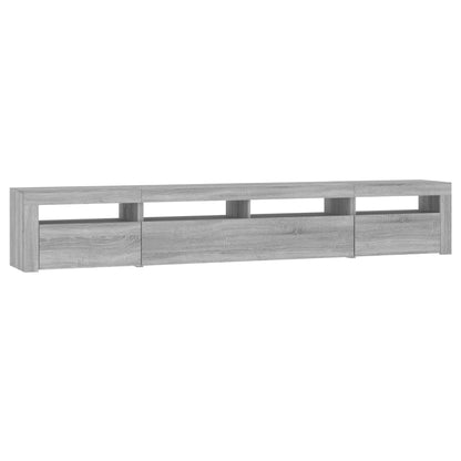vidaXL TV Cabinet with LED Lights Grey Sonoma 240x35x40 cm