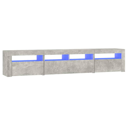 vidaXL TV Cabinet with LED Lights Concrete Grey 210x35x40 cm