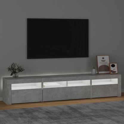 vidaXL TV Cabinet with LED Lights Concrete Grey 210x35x40 cm