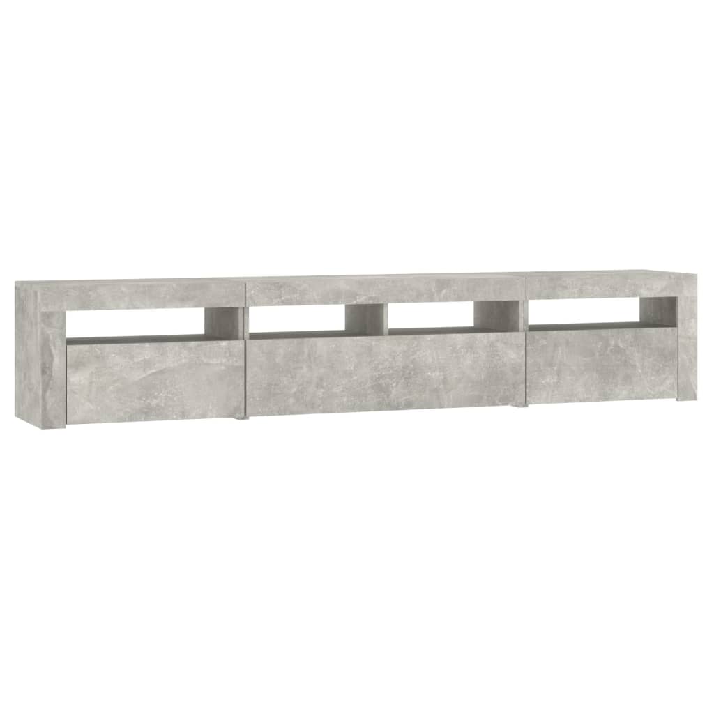 vidaXL TV Cabinet with LED Lights Concrete Grey 210x35x40 cm