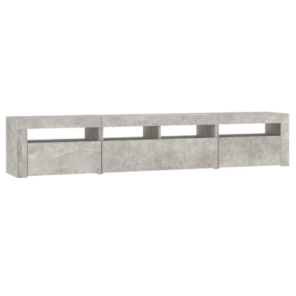 vidaXL TV Cabinet with LED Lights Concrete Grey 210x35x40 cm