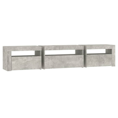 vidaXL TV Cabinet with LED Lights Concrete Grey 195x35x40 cm