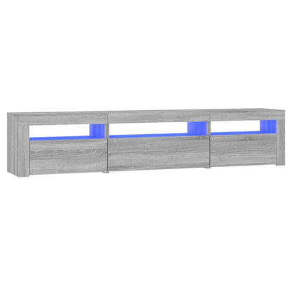 vidaXL TV Cabinet with LED Lights Grey Sonoma 195x35x40 cm