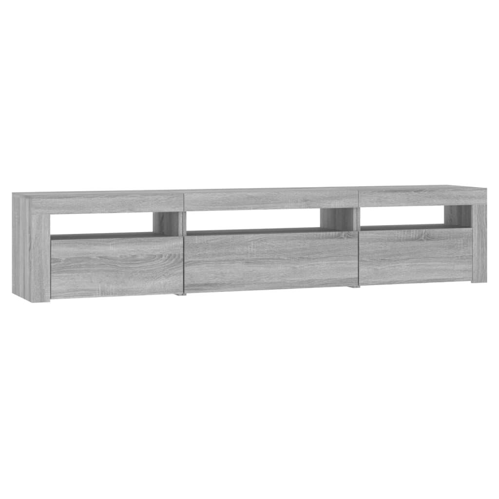 vidaXL TV Cabinet with LED Lights Grey Sonoma 195x35x40 cm