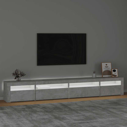 vidaXL TV Cabinet with LED Lights Concrete Grey 270x35x40 cm
