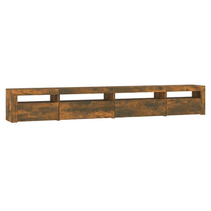 vidaXL TV Cabinet with LED Lights Smoked Oak 270x35x40 cm