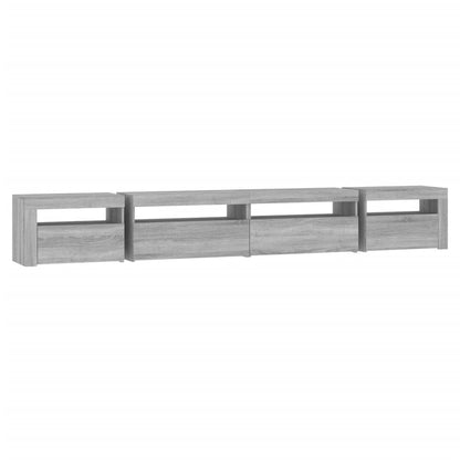 vidaXL TV Cabinet with LED Lights Grey Sonoma 270x35x40 cm