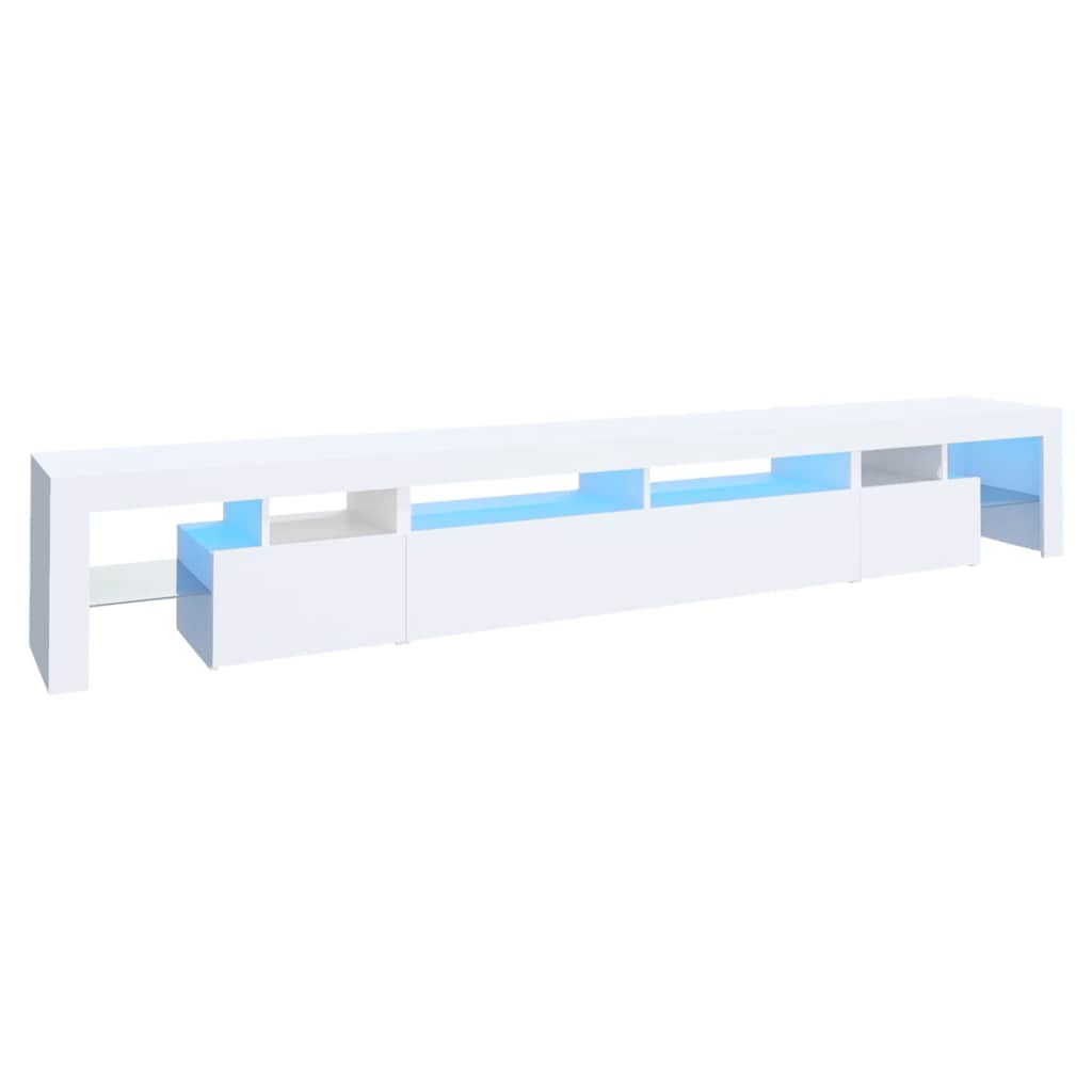 vidaXL TV Cabinet with LED Lights White 260x36,5x40 cm