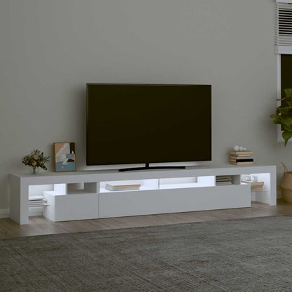 vidaXL TV Cabinet with LED Lights White 260x36,5x40 cm