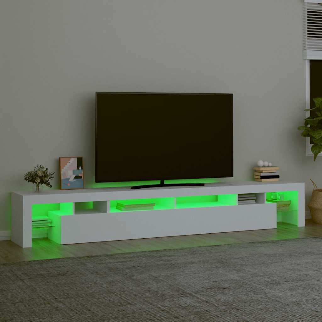 vidaXL TV Cabinet with LED Lights White 260x36,5x40 cm