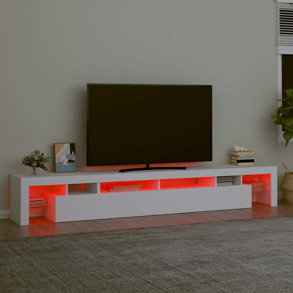 vidaXL TV Cabinet with LED Lights White 260x36,5x40 cm