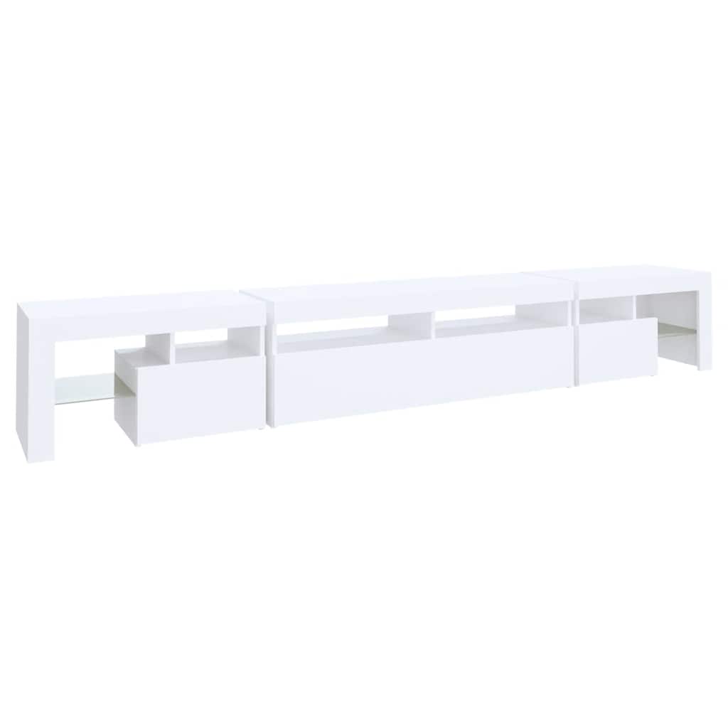 vidaXL TV Cabinet with LED Lights White 260x36,5x40 cm