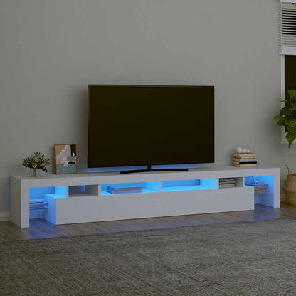 vidaXL TV Cabinet with LED Lights White 260x36,5x40 cm