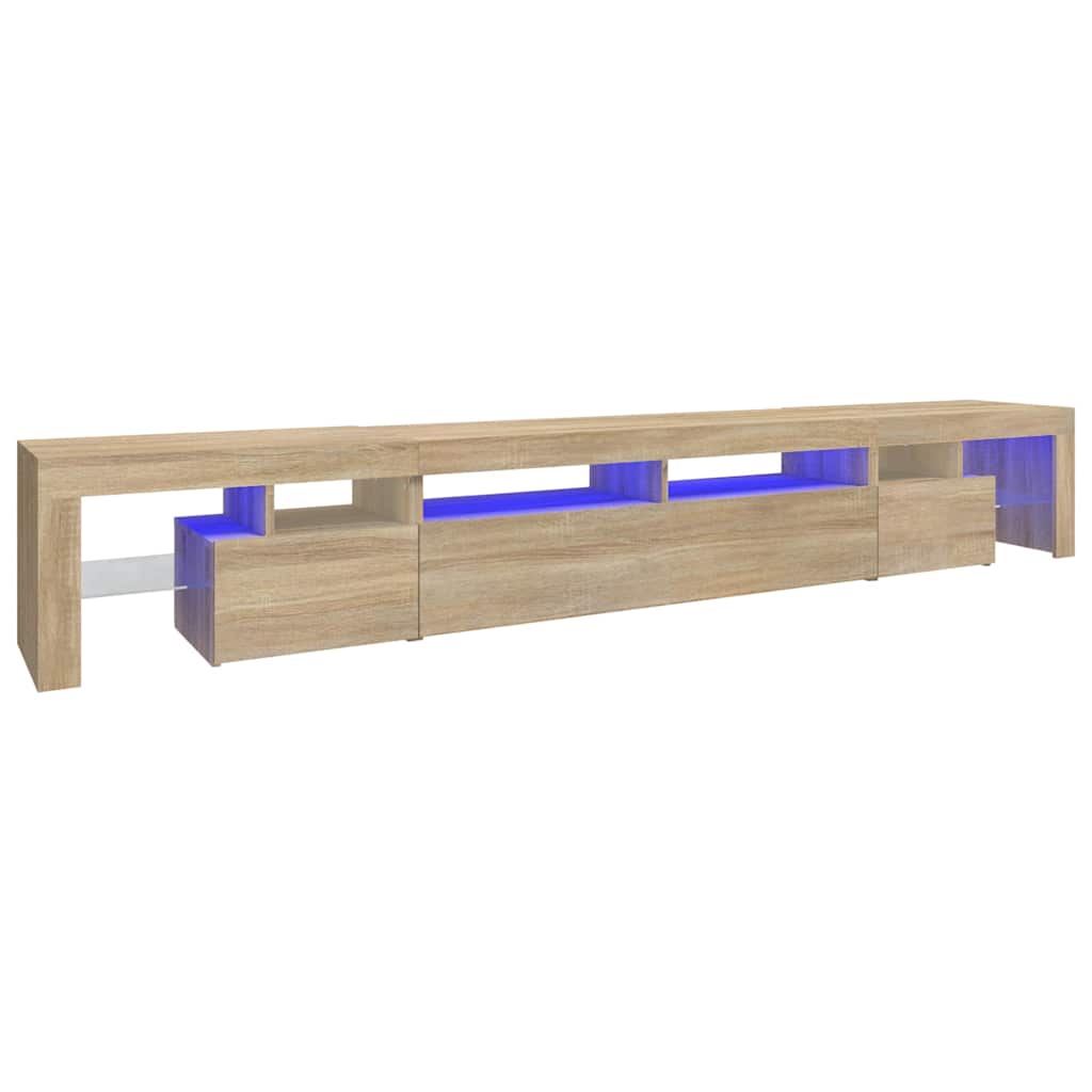 vidaXL TV Cabinet with LED Lights Sonoma Oak 260x36,5x40 cm