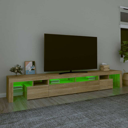 vidaXL TV Cabinet with LED Lights Sonoma Oak 260x36,5x40 cm