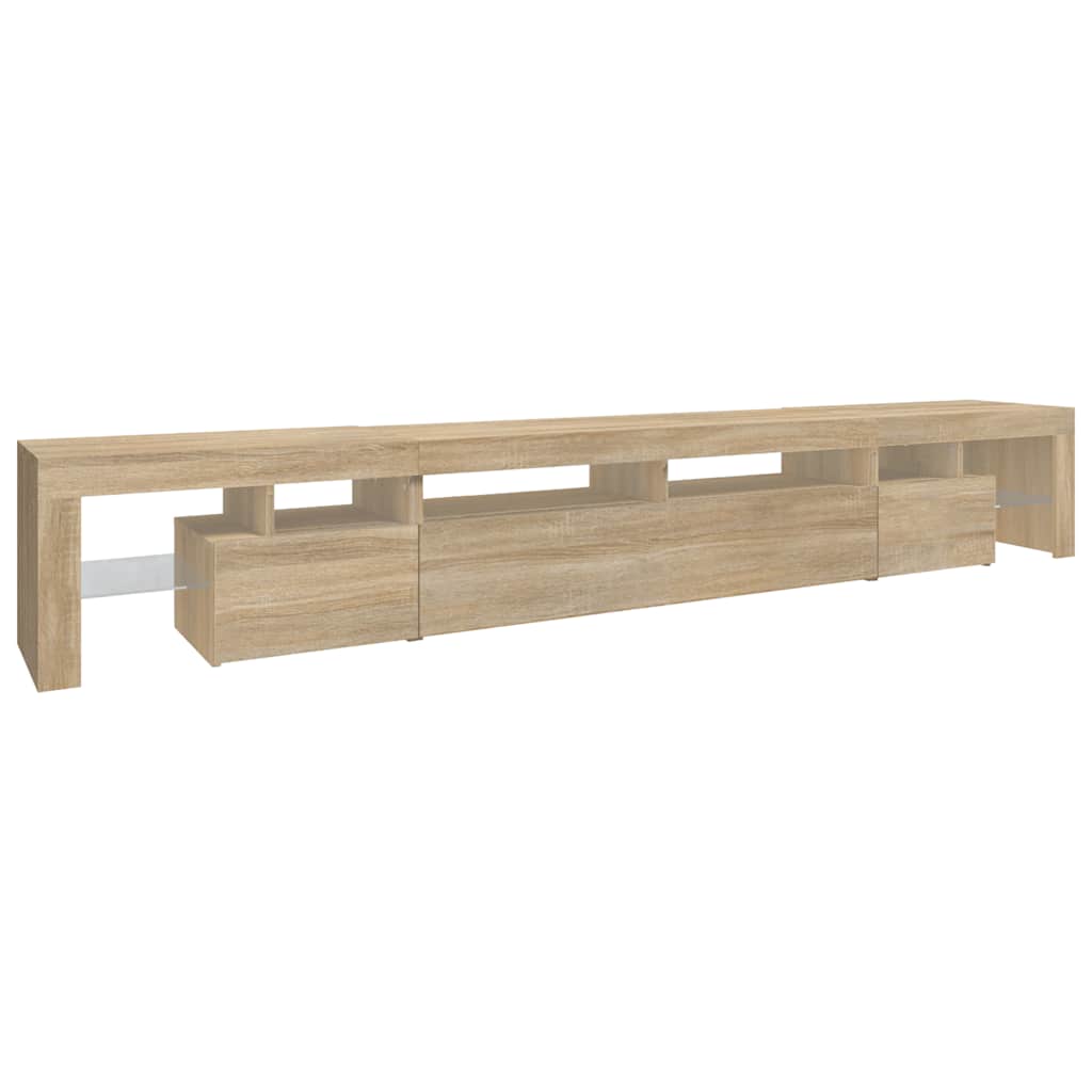 vidaXL TV Cabinet with LED Lights Sonoma Oak 260x36,5x40 cm