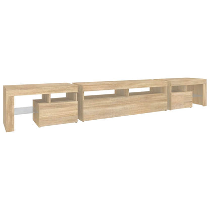 vidaXL TV Cabinet with LED Lights Sonoma Oak 260x36,5x40 cm