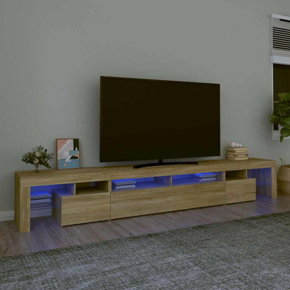 vidaXL TV Cabinet with LED Lights Sonoma Oak 260x36,5x40 cm
